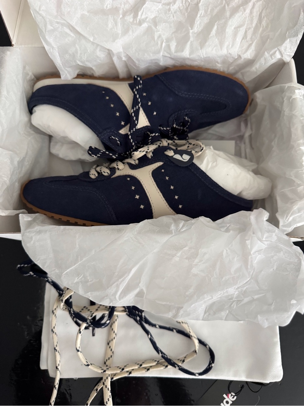 Larroudé Stella Indigo Suede & Napa Leather Mule Sneaker - Picture 2 of 16